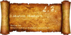 Lakatos Humbert névjegykártya